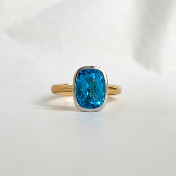 Limited Edition Swiss Blue Topaz Cocktail Ring