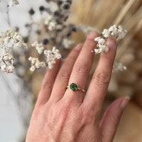 Limited Edition Stella Ring with Forest Green Tourmaline