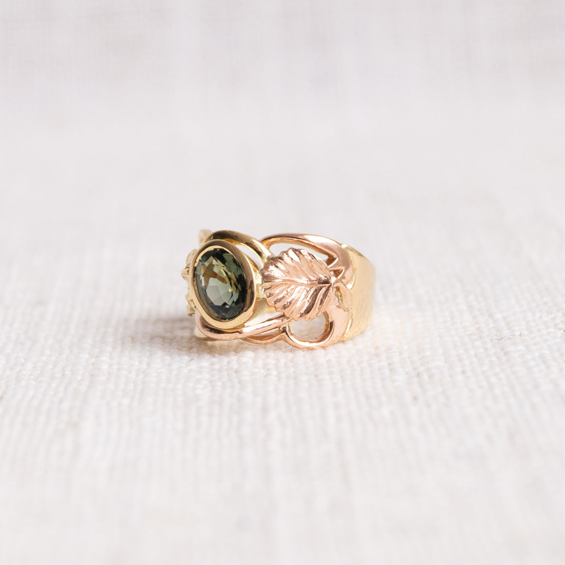 Nothofagus Limited Edition 18K Yellow & Rose Gold Green Tourmaline Ring