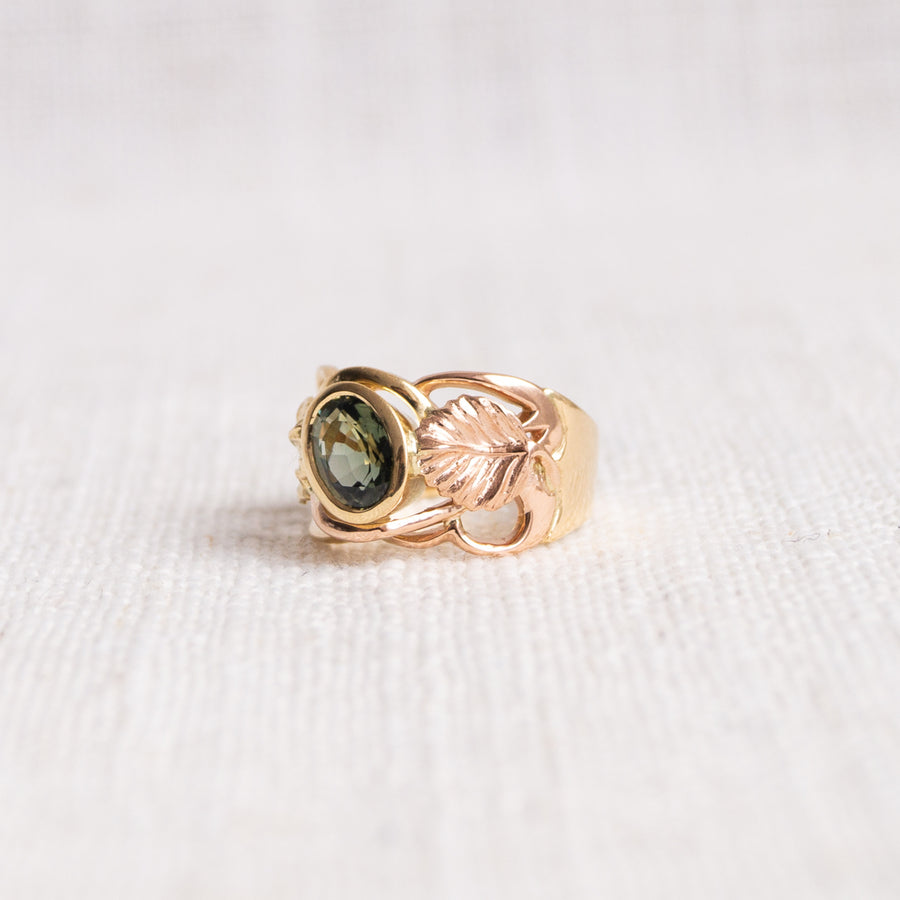 Nothofagus Limited Edition 18K Yellow & Rose Gold Green Tourmaline Ring