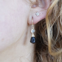 Limited Edition Tasmanian Black Spinel Briolette and Diamond Earrings