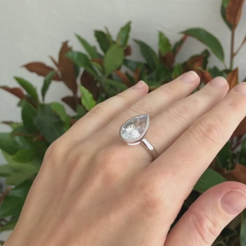 White Gold Pear Cut Cocktail Ring (Limited Edition)