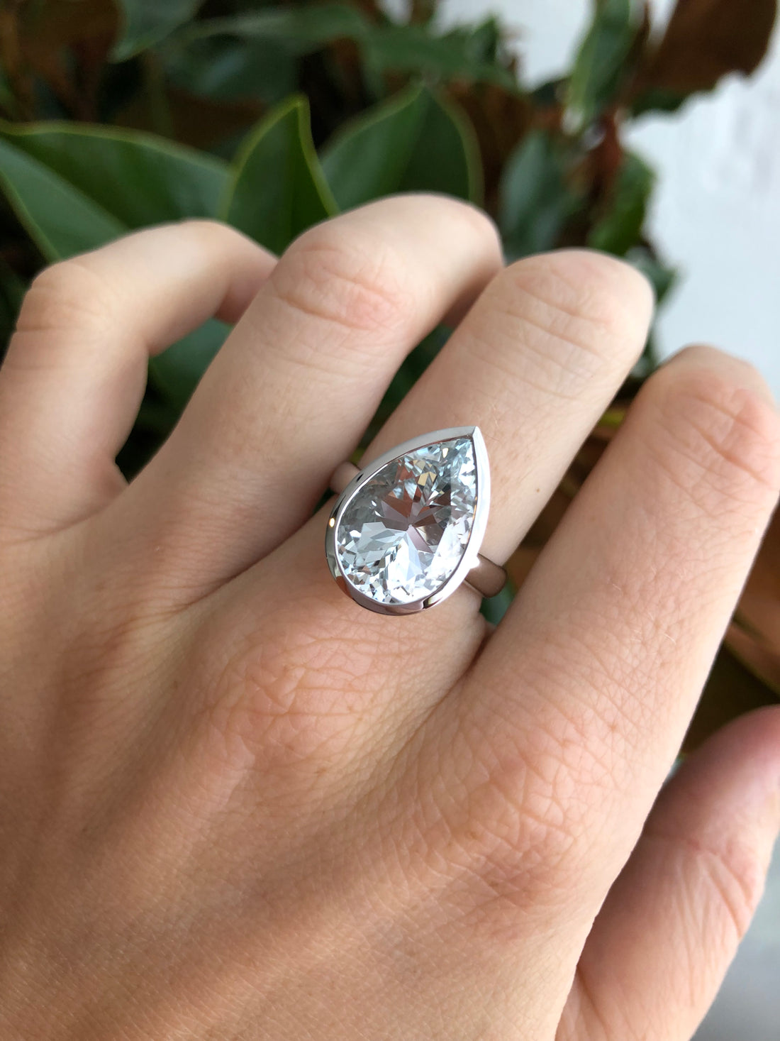 White Gold Pear Cut Cocktail Ring (Limited Edition)